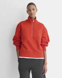 Luxe Fleece Half-Zip Sweatshirt | Fiery Red