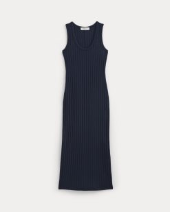 Alternative view of Scoop-Neck Midi Dress in Pointelle Knit | Deep Navy