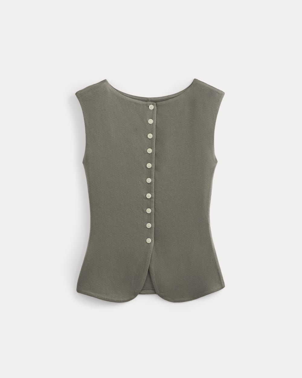 Sleeveless Button-Up in Butterluxe | Taupe - Image 2