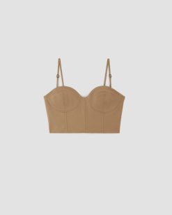 Alternative view of The Structured Cotton Bustier | Toasted Coconut