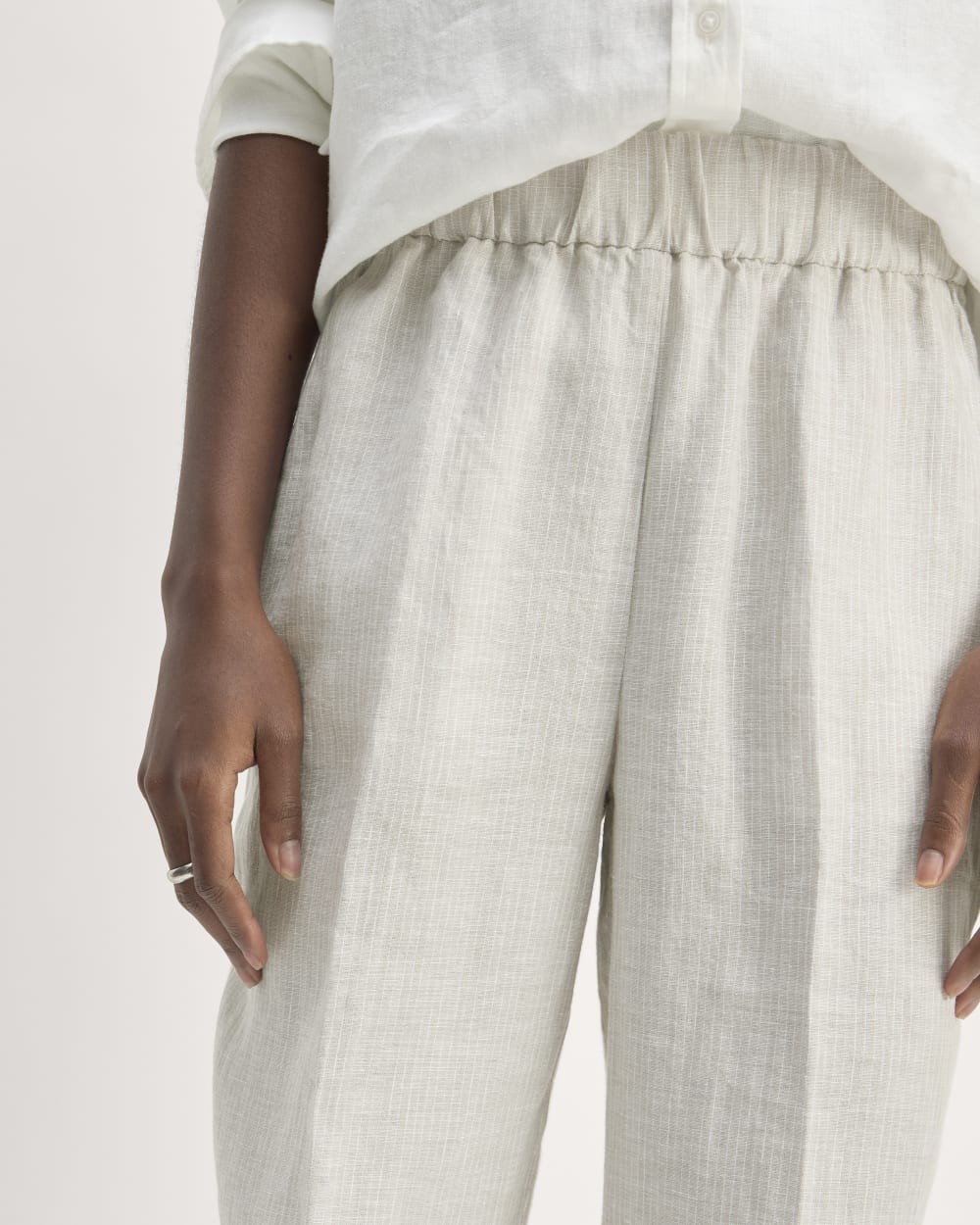 The Linen Easy Pant | Stone / White - Image 4
