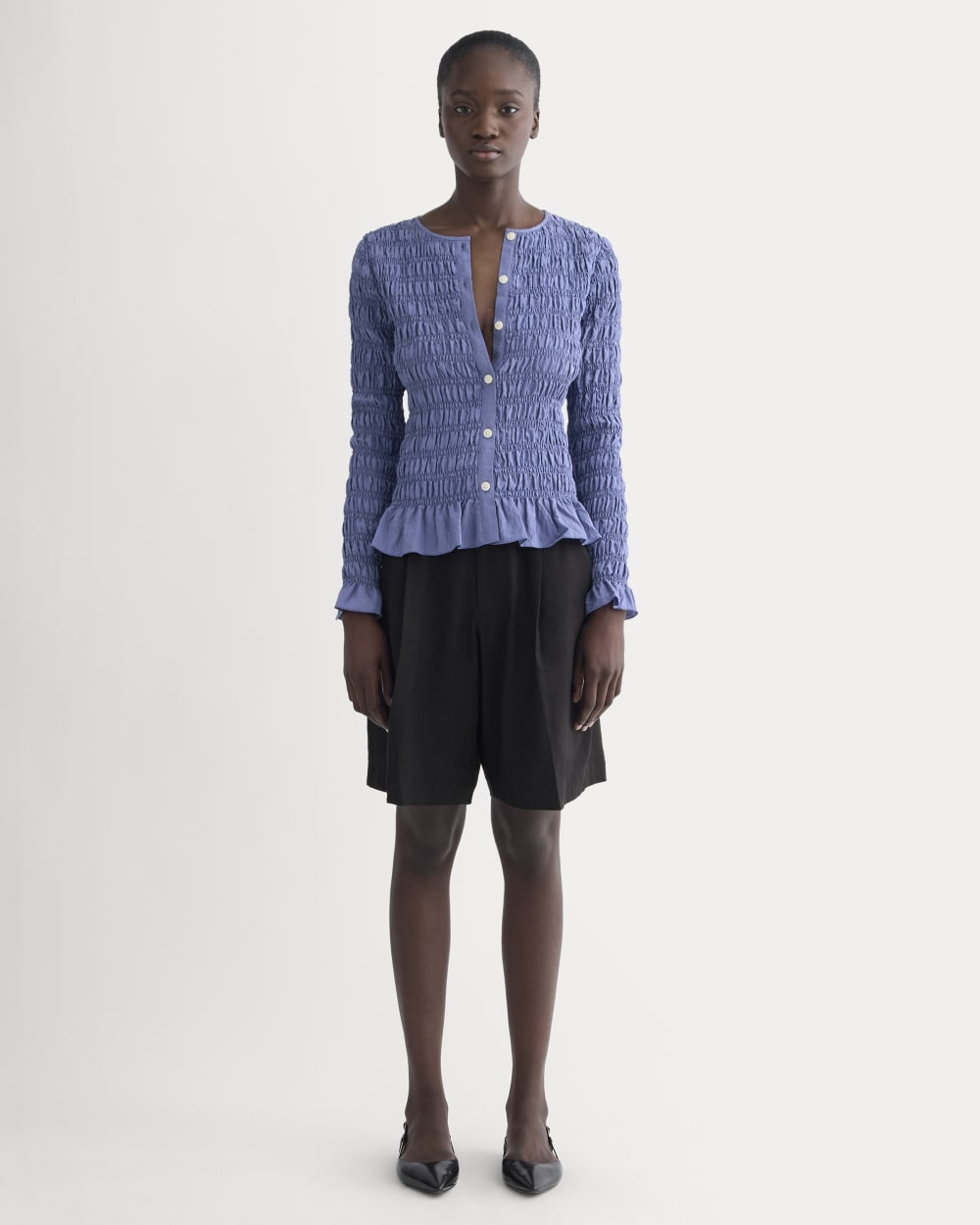 The Smocked Cardigan | Blue Dusk - Image 3