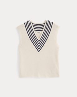 Alternative view of Relaxed V-Neck Vest in Cotton Merino | Canvas