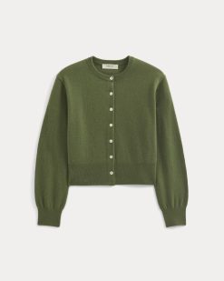 Alternative view of Cashmere Cropped Cardigan | Forest Green