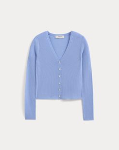 Alternative view of The Cardigan in Ultrasoft Merino | Open Air Blue