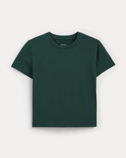 Alternative view of The Box-Cut Tee in Essential Cotton | Dark Sea | No Pocket