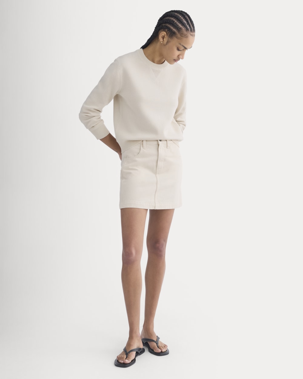 Denim Utility Mini Skirt | Calico Ecru - Image 3