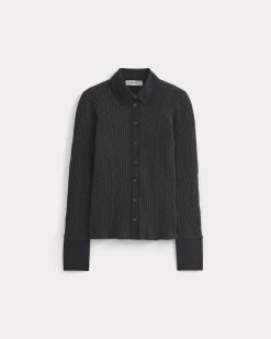 Alternative view of Cozy Rib Button-Up | Black