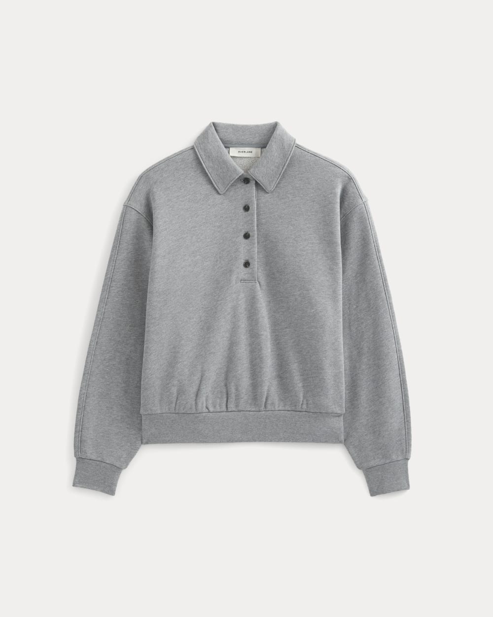 Lightweight Terry Polo Sweatshirt | Vintage Heather Grey - Image 2