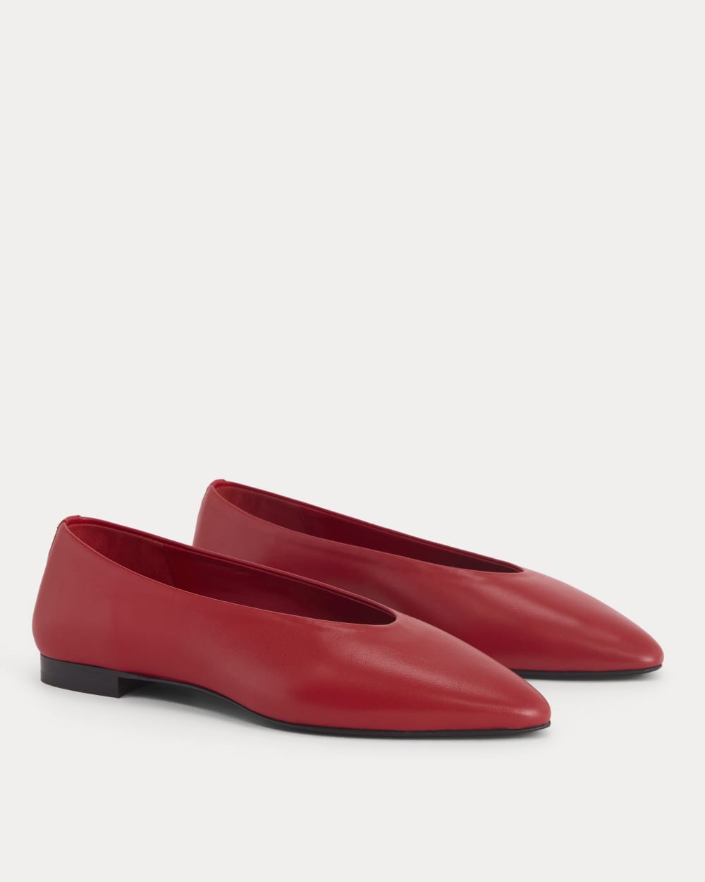 Made in Italy Almond-Toe Flat | Rosa Red - Image 3