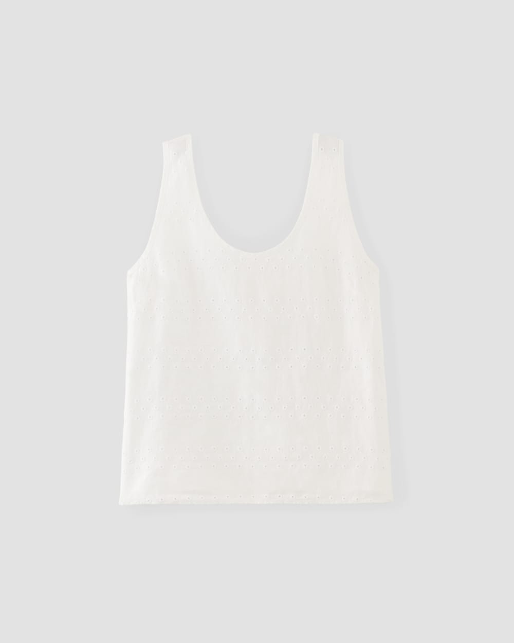 The Linen Eyelet Scoop-Neck Tank | White Eyelet - Image 2
