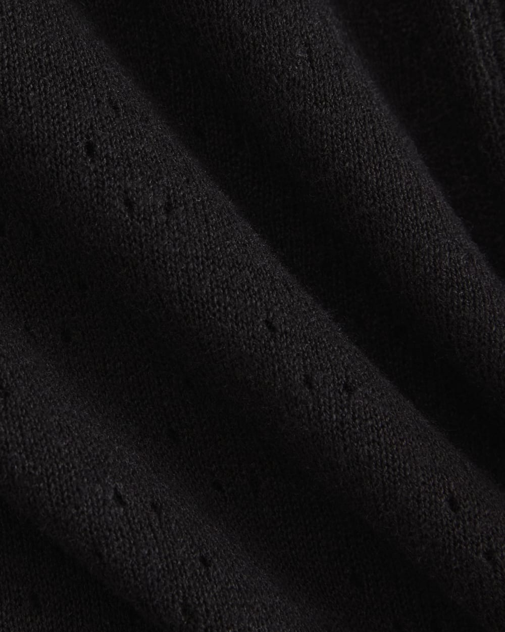 Lace Trim Cardigan in Fine Linen | Black - Image 6