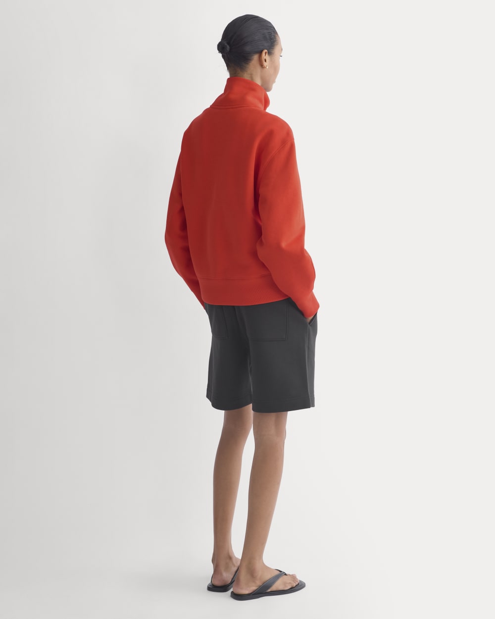 Luxe Fleece Half-Zip Sweatshirt | Fiery Red - Image 5