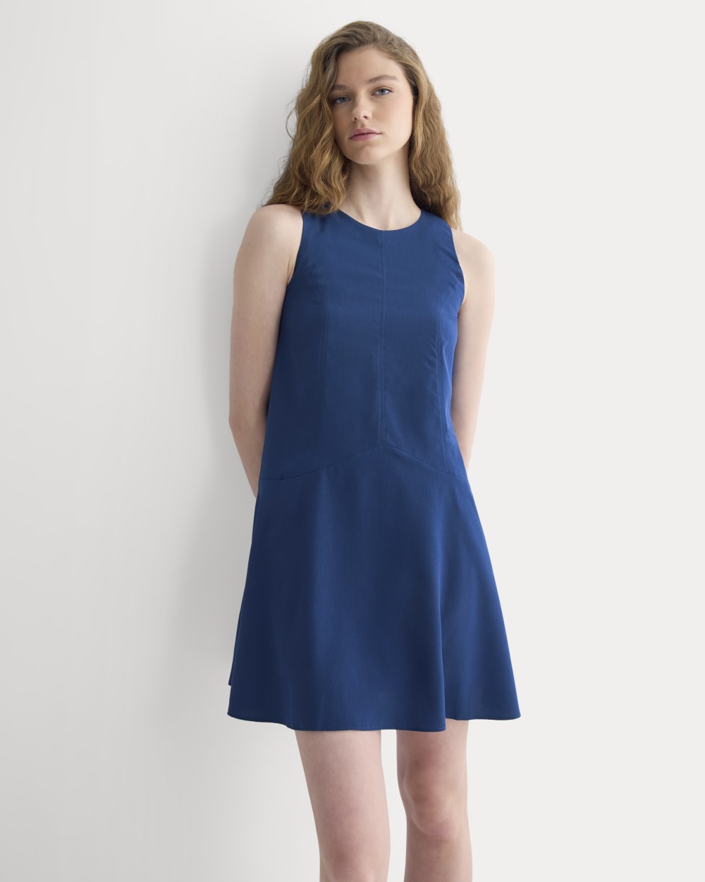 Drop Waist Mini Dress | Estate Blue - Image 3