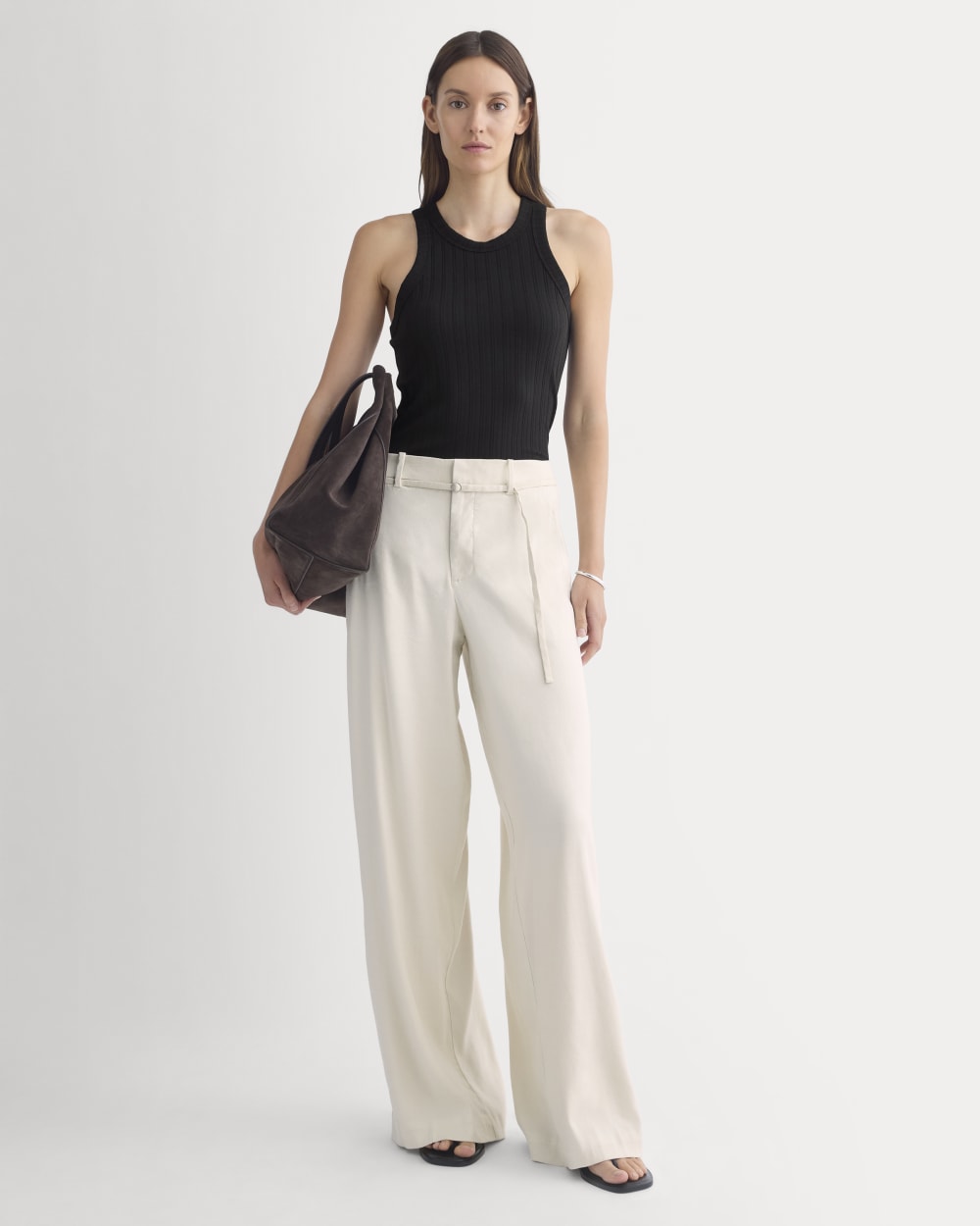 Racerback Tank in Pointelle | Black - Image 3