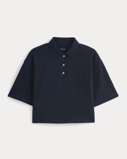 Alternative view of Pique Boxy Polo | Navy