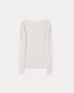 Alternative view of Tissue Boatneck Top | Bone