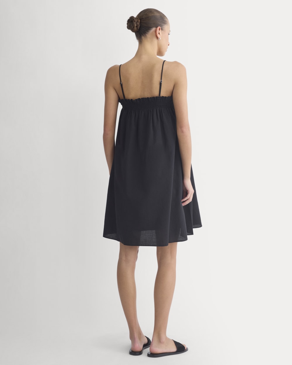 Gauze Smocked Dress | Black - Image 5