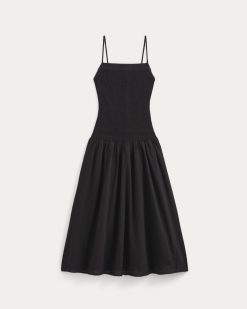 Alternative view of The Gauze Open-Back Dress | Black