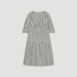 Alternative view of The Poplin Tiered Dress | Bone / Black