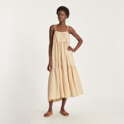 Alternative view of The Billow Tiered Maxi Dress | Orange Plaid