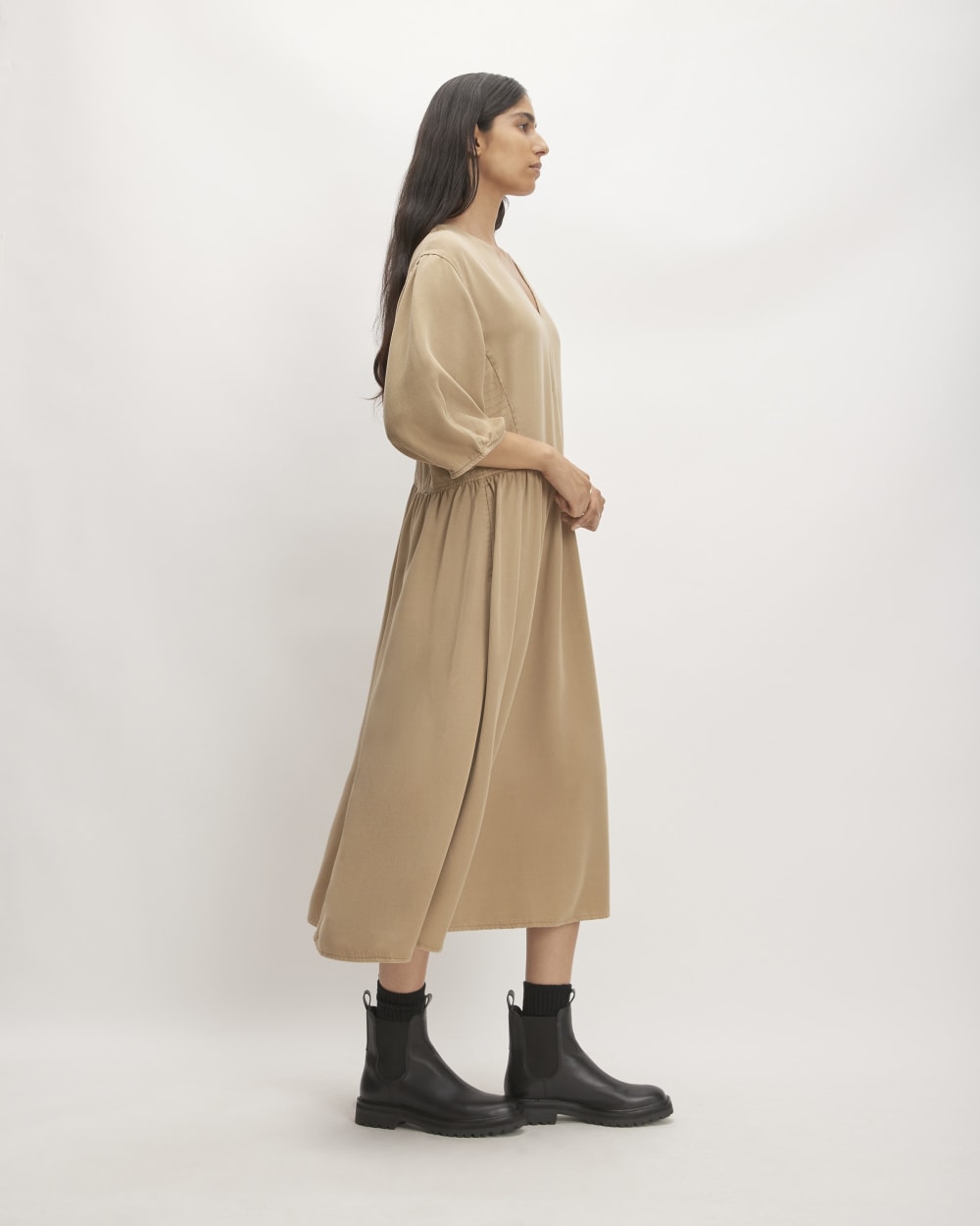 The TENCEL™ Puff-Sleeve Dress | Cornstalk - Image 3