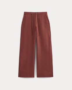Alternative view of Wide-Leg Drawstring Pant in Linen | Henna Red
