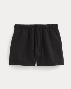 Alternative view of The Drawstring Boxer Short in Linen | Black