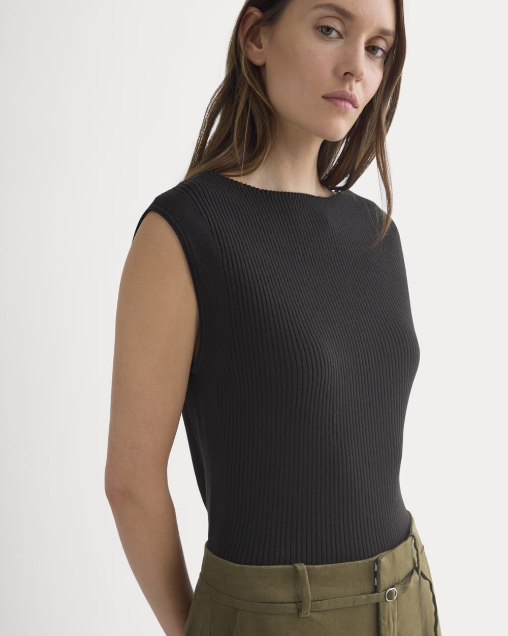Boat-Neck Ribbed Knit | Black - Image 4