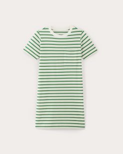 Alternative view of The Organic Cotton Weekend Tee Dress | Bone / Grass Green