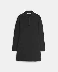Alternative view of Knit Quarter-Zip Polo Dress | Black