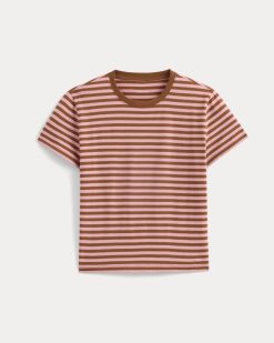 Alternative view of The Box-Cut Tee in Essential Cotton | Toffee/Pink | No Pocket