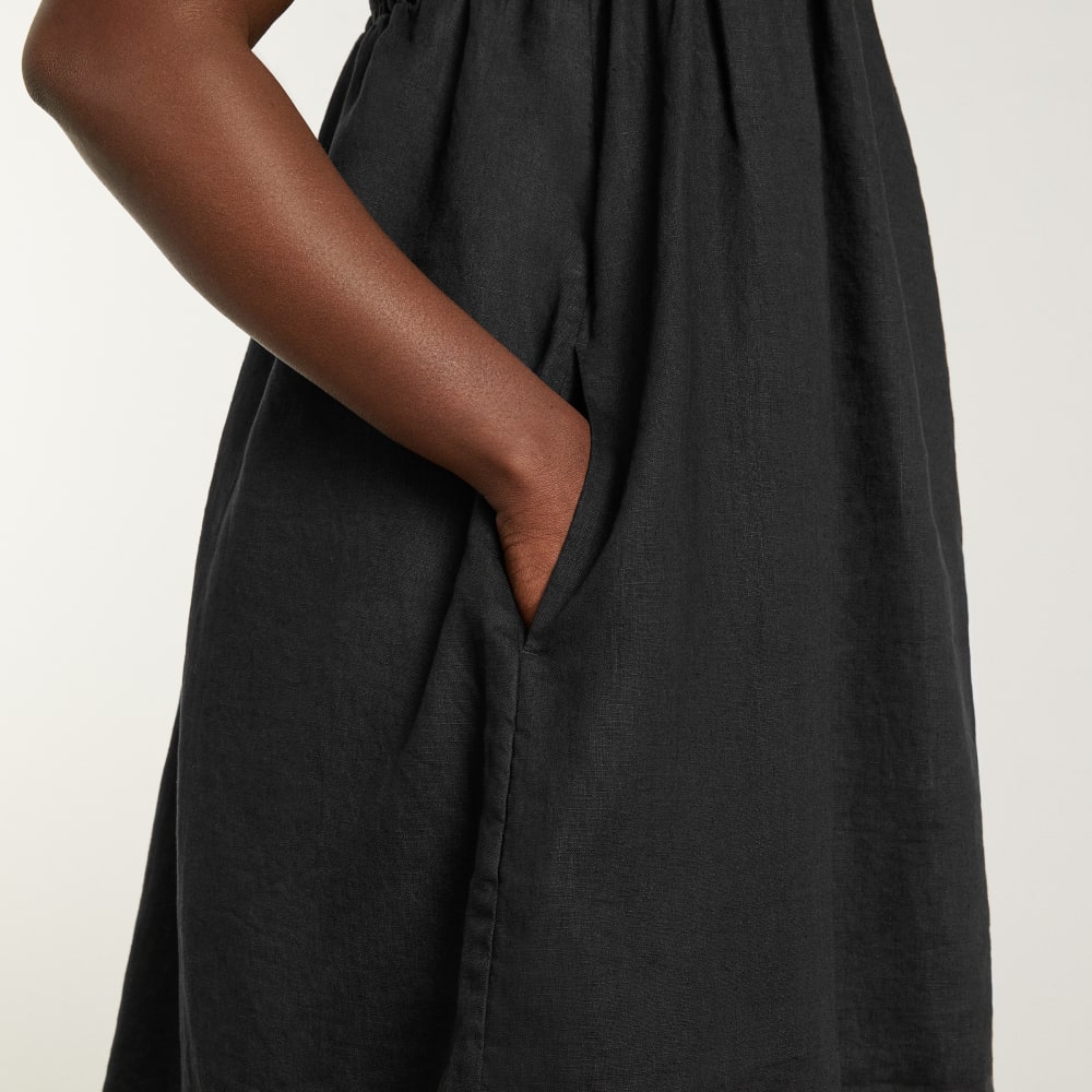 The Smocked Linen Dress | Black - Image 5
