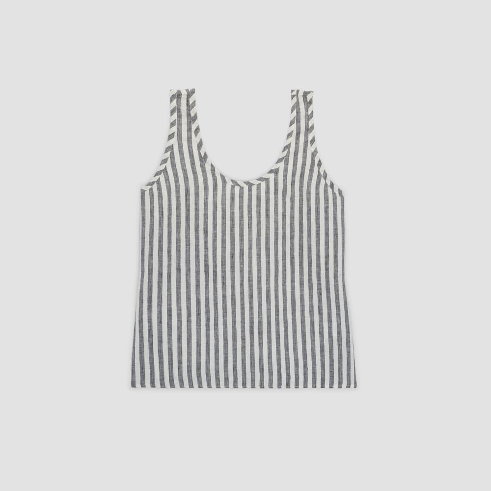 The Scoop Tank in Linen | Bone/Navy - Image 2