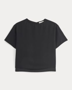 Alternative view of Drapey Crepe Top | Black