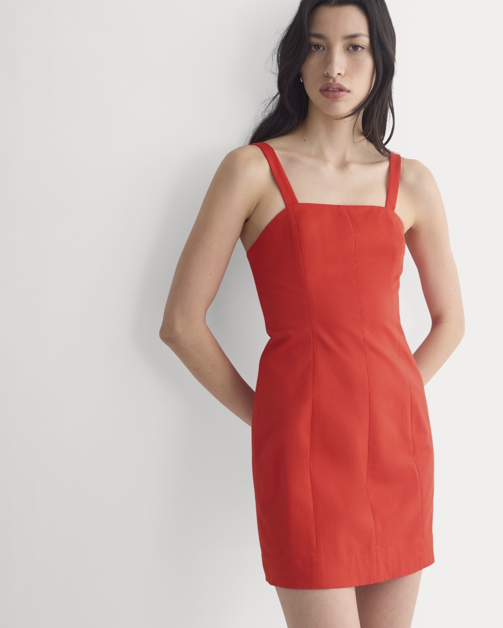 Seamed Mini Dress | Fiery Red - Image 3