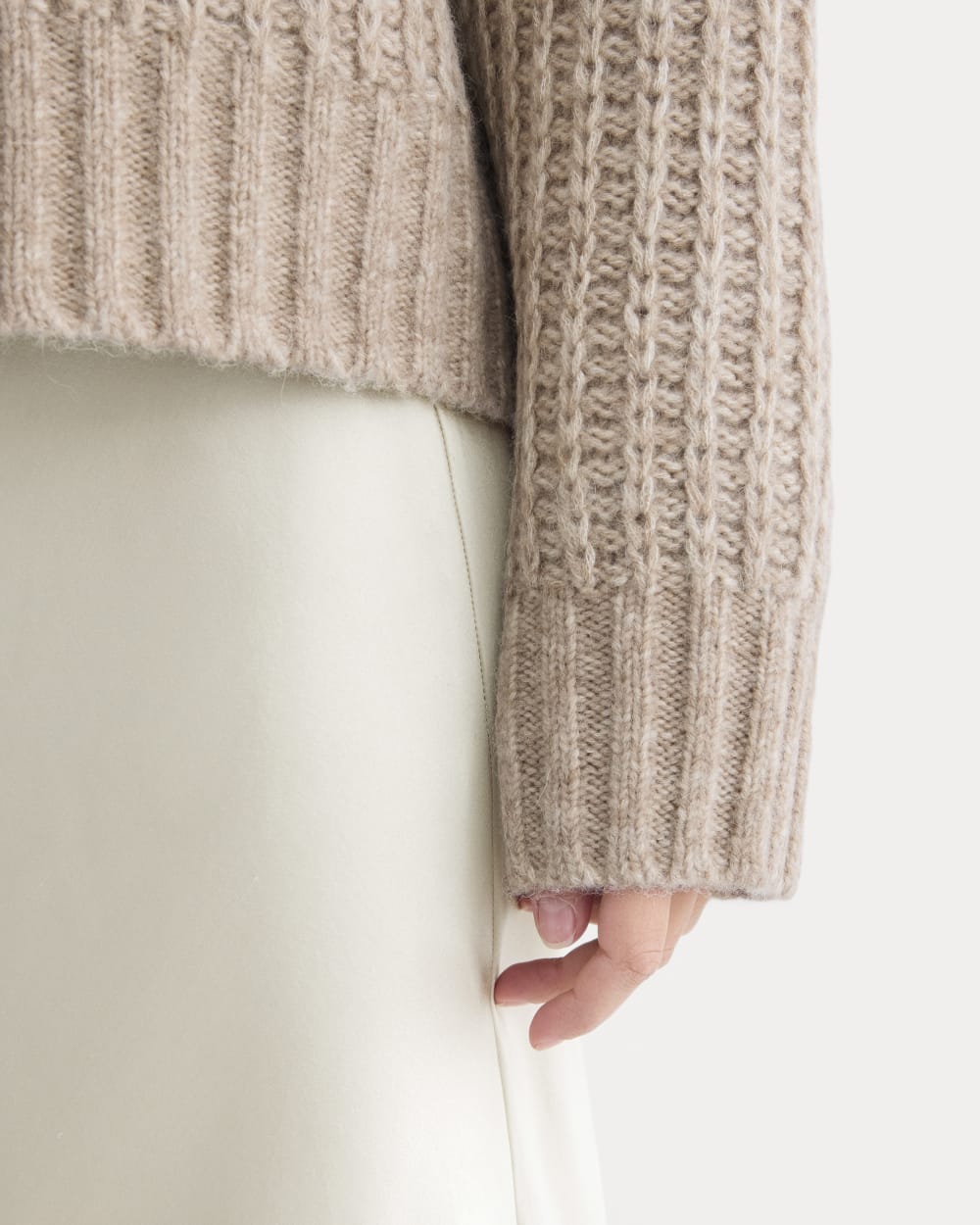 Waffle Sweater in Cloud | Heathered Oatmeal - Image 4