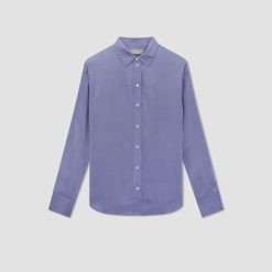 Alternative view of The Satin Relaxed Shirt | Cornflower Blue