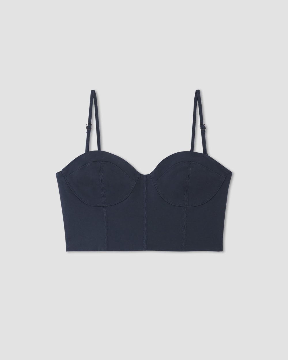 The Structured Cotton Bustier | Navy - Image 2