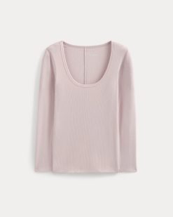 Alternative view of Luxe Rib Deep U-Neck Top | Burnished Lilac