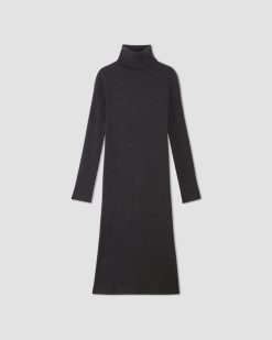 Alternative view of The Cotton-Merino Turtleneck Dress | Heather Charcoal