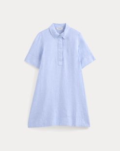 Alternative view of Mini Popover Shirtdress in Linen | Light Blue