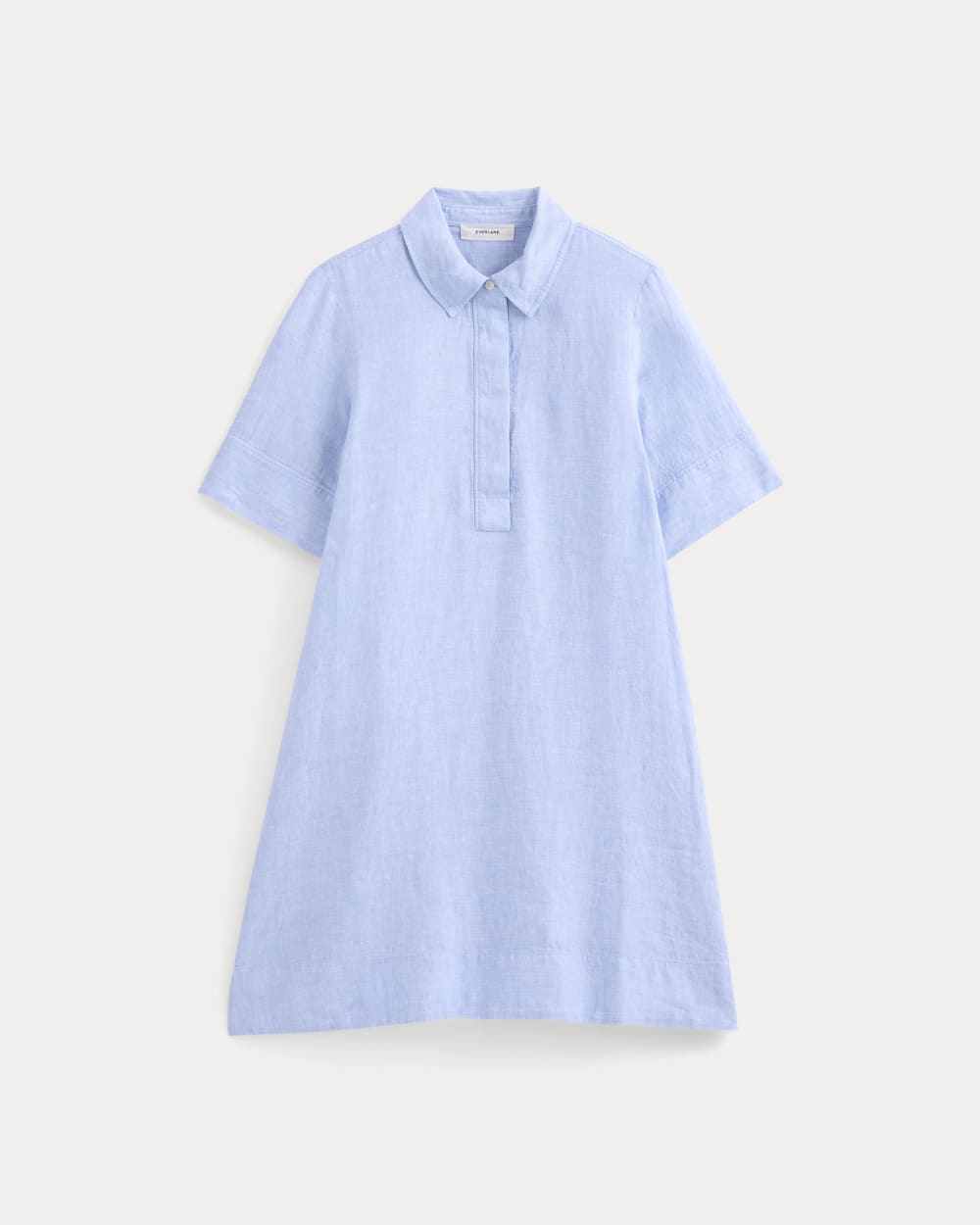 Mini Popover Shirtdress in Linen | Light Blue - Image 2