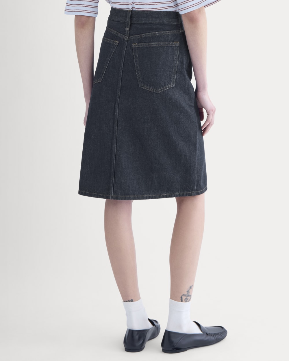 Mid-Rise Denim Midi Skirt | Tungsten Rinse - Image 5
