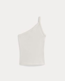 Alternative view of RetroSoft Cotton One-Shoulder Tank | Bone