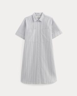 Alternative view of The Oxford Short-Sleeve Shirt Dress | Charcoal / White