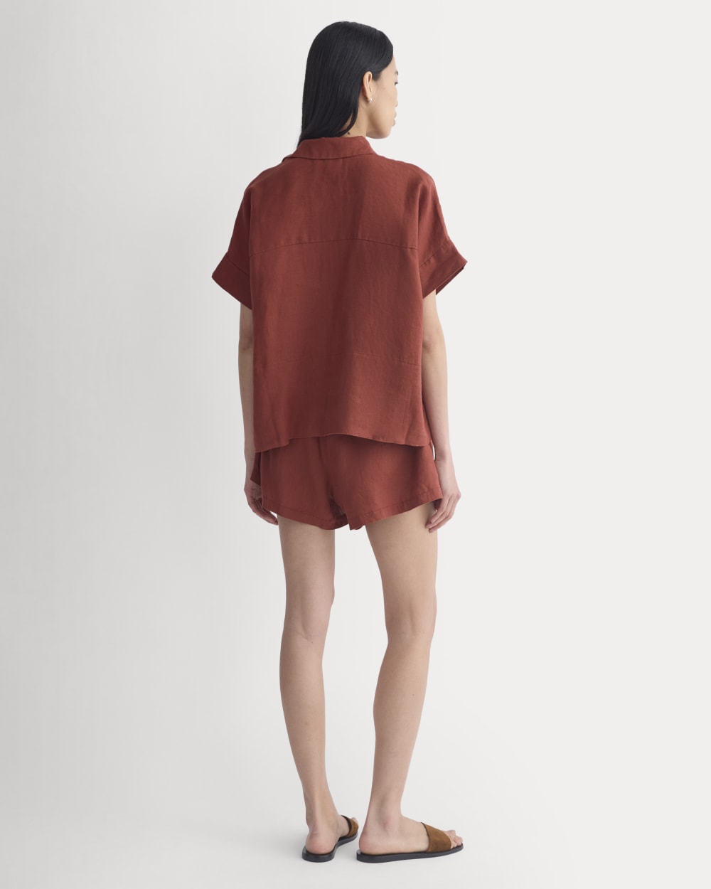 The Boxy Shirt in Linen | Henna Red - Image 5