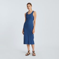 Alternative view of The '90s Rib Dress | Deep Blue