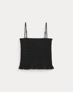 Alternative view of Gauze Smocked Cami | Black