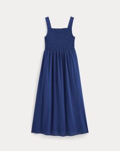 Alternative view of The Gauze Smock Dress | Mazarine Blue